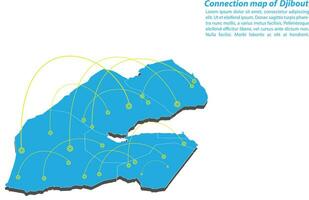 moderno diseño de red de conexiones de mapas de djibout, el mejor concepto de Internet del negocio de mapas de djibout a partir de series de conceptos, punto de mapa y composición de líneas. mapa infográfico. ilustración vectorial vector