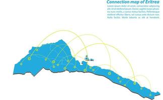 moderno diseño de red de conexiones de mapas de eritrea, el mejor concepto de Internet del negocio de mapas de eritrea a partir de series de conceptos, punto de mapa y composición de líneas. mapa infográfico. ilustración vectorial vector