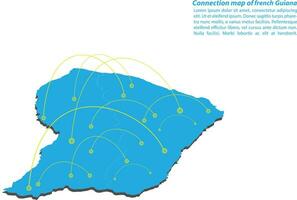 moderno diseño de red de conexiones de mapas de guayana francesa, el mejor concepto de Internet del negocio de mapas de guayana francesa a partir de series de conceptos, punto de mapa y composición de líneas. mapa infográfico. ilustración vectorial vector