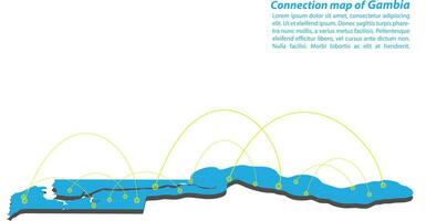 moderno diseño de red de conexiones de mapa de gambia, el mejor concepto de Internet de negocio de mapas de gambia a partir de series de conceptos, punto de mapa y composición de línea. mapa infográfico. ilustración vectorial vector