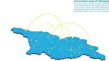 moderno diseño de red de conexiones de mapas de georgia, el mejor concepto de Internet del negocio de mapas de georgia a partir de series de conceptos, punto de mapa y composición de líneas. mapa infográfico. ilustración vectorial vector