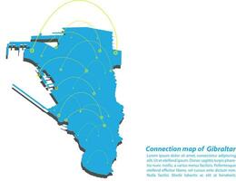 Modern of gibraltar Map connections network design, Best Internet Concept of gibraltar map business from concepts series, map point and line composition. Infographic map. Vector Illustration.