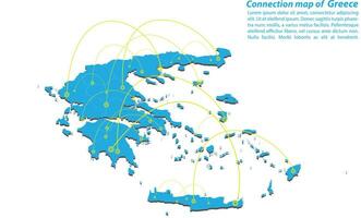 moderno diseño de red de conexiones de mapas de grecia, el mejor concepto de Internet del negocio de mapas de grecia a partir de series de conceptos, punto de mapa y composición de líneas. mapa infográfico. ilustración vectorial vector