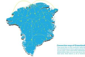 Modern of greenland Map connections network design, Best Internet Concept of greenland map business from concepts series, map point and line composition. Infographic map. Vector Illustration.