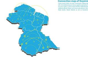 moderno diseño de red de conexiones de mapas de guyana, el mejor concepto de Internet del negocio de mapas de guyana a partir de series de conceptos, punto de mapa y composición de líneas. mapa infográfico. ilustración vectorial vector