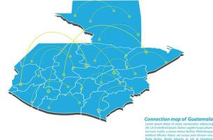 moderno diseño de red de conexiones de mapas de guatemala, el mejor concepto de Internet del negocio de mapas de guatemala a partir de series de conceptos, punto de mapa y composición de líneas. mapa infográfico. ilustración vectorial vector