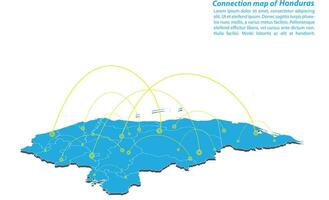 diseño de red de conexiones de mapa moderno de honduras, el mejor concepto de Internet de negocio de mapas de honduras a partir de series de conceptos, punto de mapa y composición de línea. mapa infográfico. ilustración vectorial vector