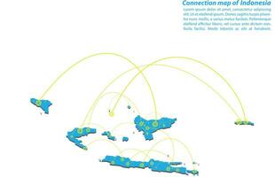 moderno diseño de red de conexiones de mapas de indonesia, el mejor concepto de Internet de negocios de mapas de indonesia a partir de series de conceptos, punto de mapa y composición de líneas. mapa infográfico. ilustración vectorial vector