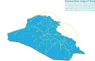 Modern of iraq Map connections network design, Best Internet Concept of iraq map business from concepts series, map point and line composition. Infographic map. Vector Illustration.