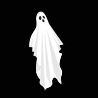 Ghost wearing a white sheet with bulging eyes and an open mouth