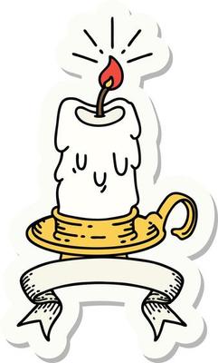sticker of a tattoo style spooky melting candle