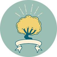 icon of a tattoo style tree vector