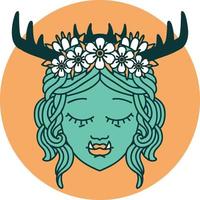 icon of orc druid character face vector