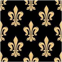 Vintage golden fleur-de-lis seamless pattern vector