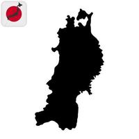 mapa de tohoku, región de japón. ilustración vectorial vector