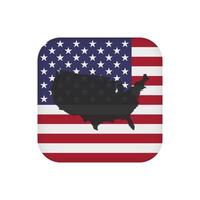 USA map with flag. Vector illustration.