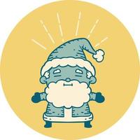 icon of a tattoo style santa claus christmas character vector