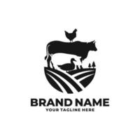 vector de logotipo de animales de granja