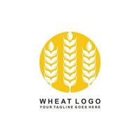 logotipo de la granja. vector de diseño de logotipo de trigo