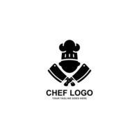 vector de logotipo plano simple de logotipo de chef