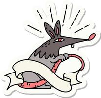 sticker of a tattoo style sneaky rat vector