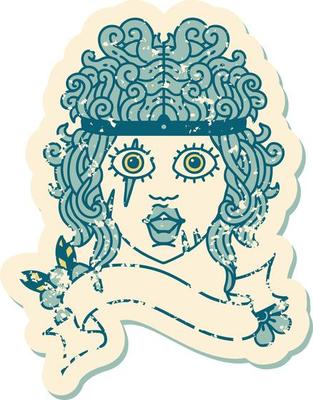 Retro Tattoo Style human barbarian character