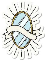 sticker of a tattoo style shining mirror vector