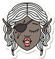 sticker of a elf rogue character face vector