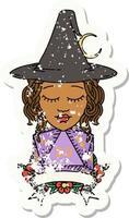 Retro Tattoo Style human witch with natural twenty dice roll vector