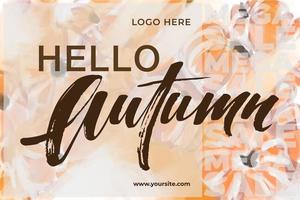 Autumn sale, watercolor background with pumpkins vector