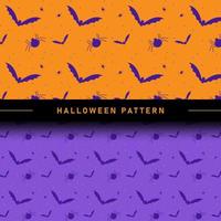 colección de patrones de halloween de diseño plano vector