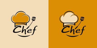 Chef restaurant logo design template vector