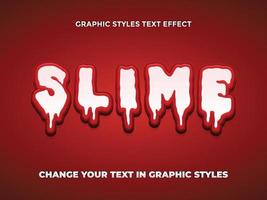 SLIME WHITE DAN RED GRADIENT EDITABLE TEXT EFFECT vector