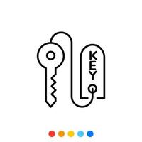 Key and Key tag icon, Vector and Illustration.