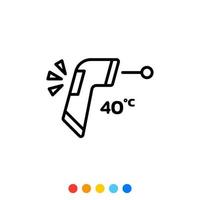 Digital infrared thermometer Thin line icon, Vector. vector