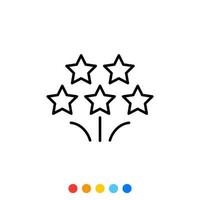 Five star icon, Vector and Illustration.