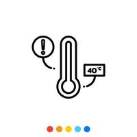 Thermometer Vector Thin line icon.