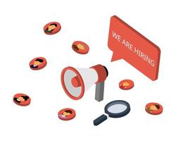 recruitment banner of we are hiring to recruit candidate vector