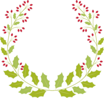 red christmas holy berry wreath frame png