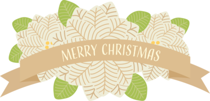 golden Christmas banner flower and candle png