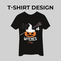 Skull With Pumpkins Halloween Illustration T-shirt Design vector