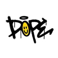 Graffiti spray paint Word Dope Isolated Vector Illustration