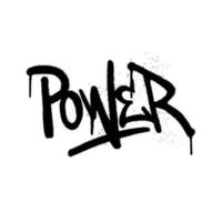 graffiti pintura en aerosol word power ilustración vectorial aislada vector