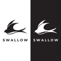 Simple logo template design silhouette of a martin martlet swallow flying hovering. vector