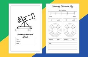 libro de observacion de astronomia vector