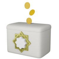 caja de donación de renderizado 3d png