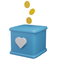 caja de donación de renderizado 3d png