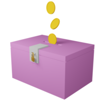 boîte de don de rendu 3d png