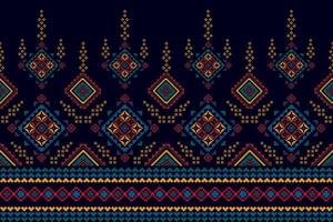 Diseño de decoración del hogar de patrones sin fisuras étnicos ikat. tela azteca alfombra boho mandalas textil decorar papel tapiz. motivo nativo tribal bordado tradicional vector fondo ilustrado