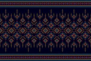 Diseño de decoración del hogar de patrones sin fisuras étnicos ikat. tela azteca alfombra boho mandalas textil decorar papel tapiz. motivo nativo tribal bordado tradicional vector fondo ilustrado